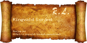 Ringvald Loránd névjegykártya