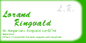 lorand ringvald business card